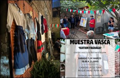 2026ko Euskal Erakusketa Puierto Madryngo Udal Kultura Etxean egingo da. Irudiak: Musa Maisonen egindako bigarren edizioko uneak, eta kartela, Katxin Fagoagari egingo zaion omenaldiaren aipuarekin