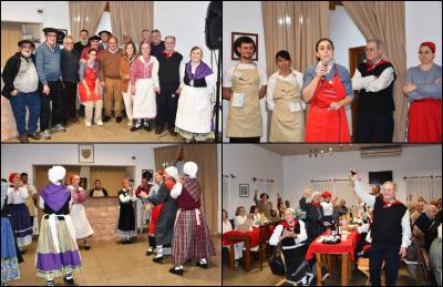 Saladilloko Itxaropen EEko batzordekoak intendentearekin eta gonbidatuekin; Guadalupe Arocena bertaratutakoei mintzo; dantzariek gauari kolorea ematen; eta Alfredo Elizagaray topa egitera gonbidatzen