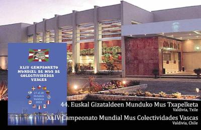 El 44 Campeonato Mundial de Mus entre Colectividades Vascas se disputará en Valdivia, Chile, del 21 al 28 de octubre de 2023