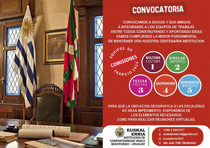 Montevideo Euskal Erria 2025 batzordeak