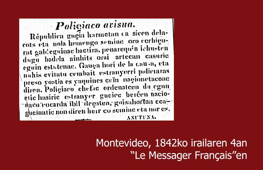 Alberto Irigoyen and Xabier Irujo present the oldest text found in the American press to date