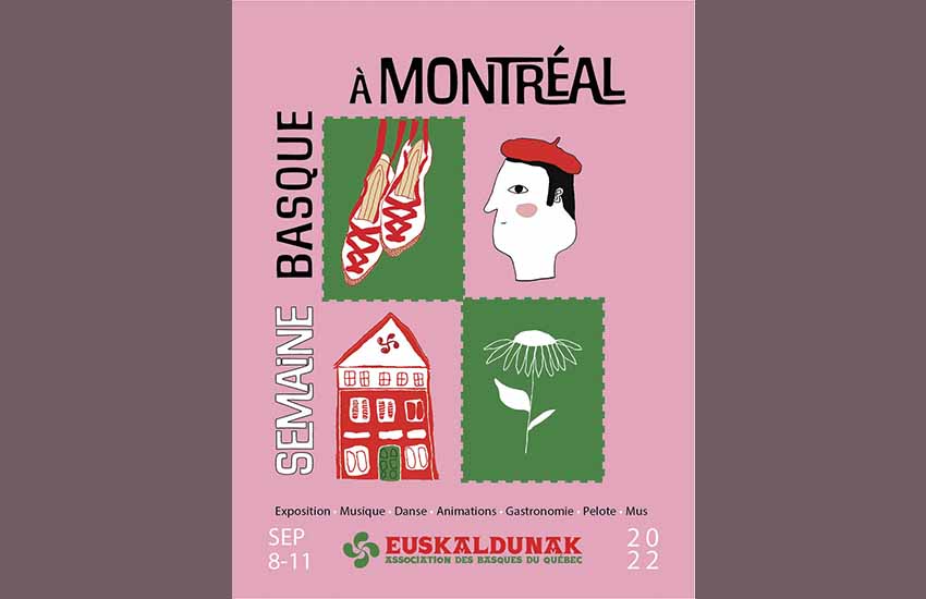 Cartel de la Semana Vasca de Montreal, en Quebec, del 8 al 11 de septiembre de 2022