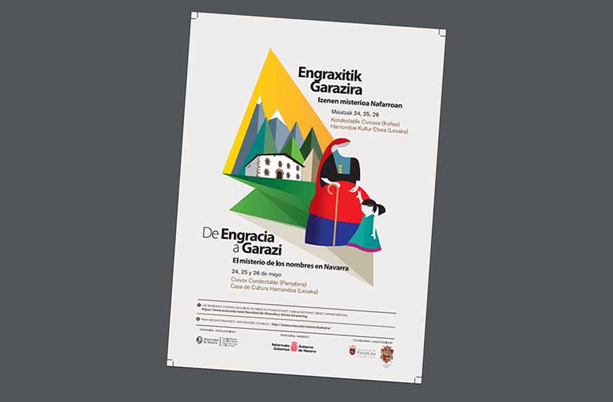 Cartel del curso "De Engracia a Garazi, el misterio de los nombres en Navarra"