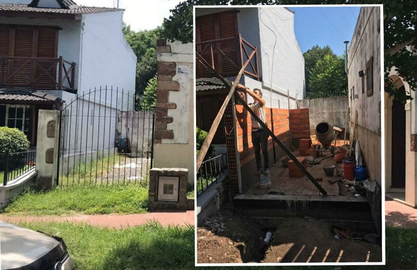 Basque club remodel.  On the right the space gained by the expansion of the kitchen and hall 