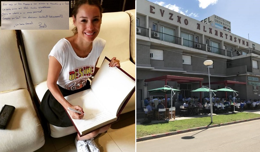 Carolina Ardohain “Pampita,” visited the Euzko Alkartasuna Hotel in Macachin