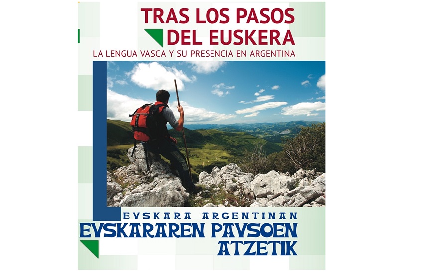 The cover of the exhibit “In the Footsteps of Euskera.  The Basque Language and its Present in Argentina”