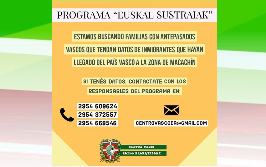 “Euskal Sustraiak: In Search of Basque Roots” at the Macachin Basque Club