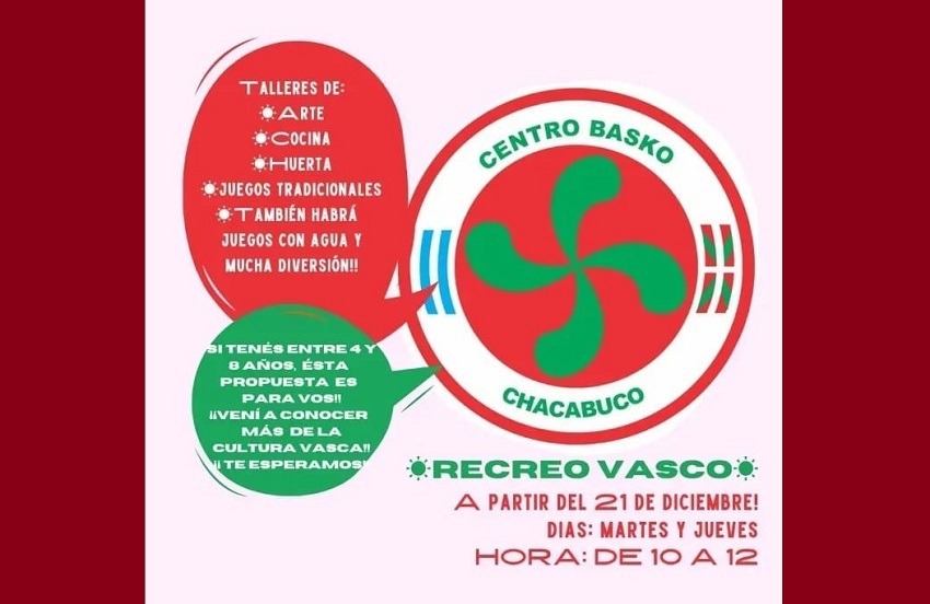 Chacabucoko 'Recreo Vasco' abenduaren 21ean hasiko da