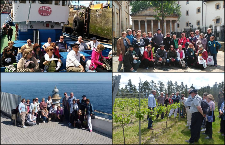 Saladilloko Euskal Etxeko kideek 2016an Euskal Herrira egindako bidaiako zenbait postal adierazgarri