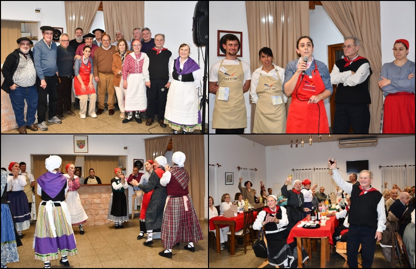 Saladilloko Itxaropen EEko batzordekoak intendentearekin eta gonbidatuekin; Guadalupe Arocena bertaratutakoei mintzo; dantzariek gauari kolorea ematen; eta Alfredo Elizagaray topa egitera gonbidatzen