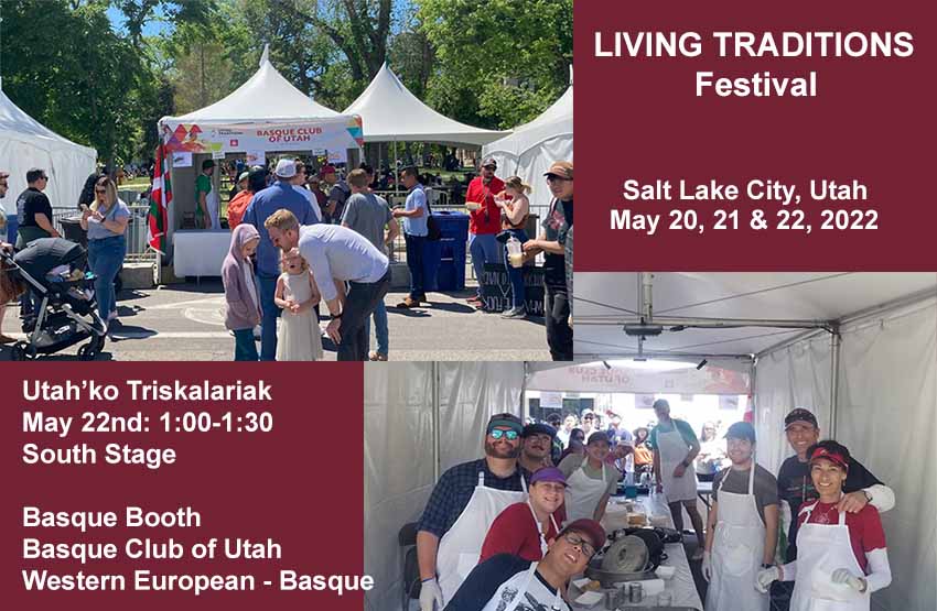 Irudiok 2022ko Living Traditions Festival-ari dagozkio, Basqte Club of Utah eta Utah'ko Triskalariak partaide
