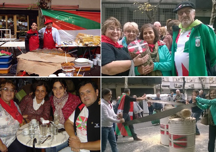 San Pedroko Euskal Etxeko talde bat hiriburuko lagunekin, 2016ko 'Buenos Airesek Euskal Herria ospagai' jaialdian 