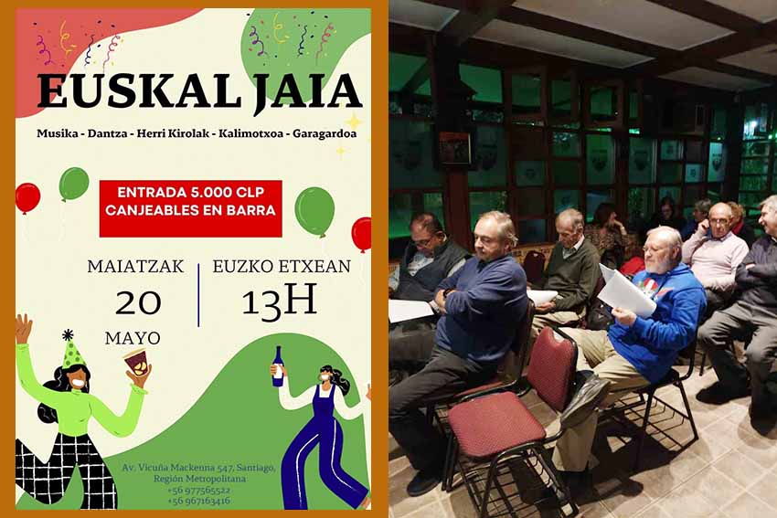 Maiatzaren 20ko Euskal Jaia Txileko Santiagoko Euzko Etxean eta EEaren Batzar Nagusiko irudia, apirilaren 26an