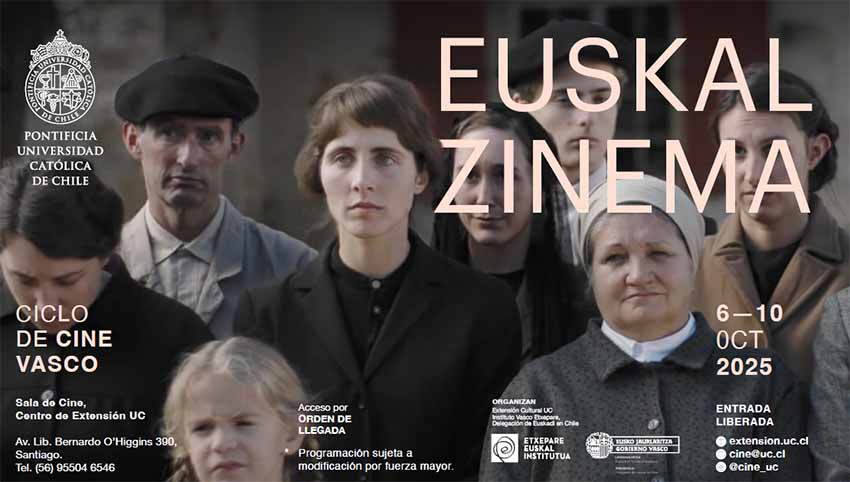 Sarrera doan, zinemazale eta euskaltzale guztiak gonbidatuta Txileko Pontifize Unibertsitate Katolikoan egingo den Euskal Zinema Ziklora