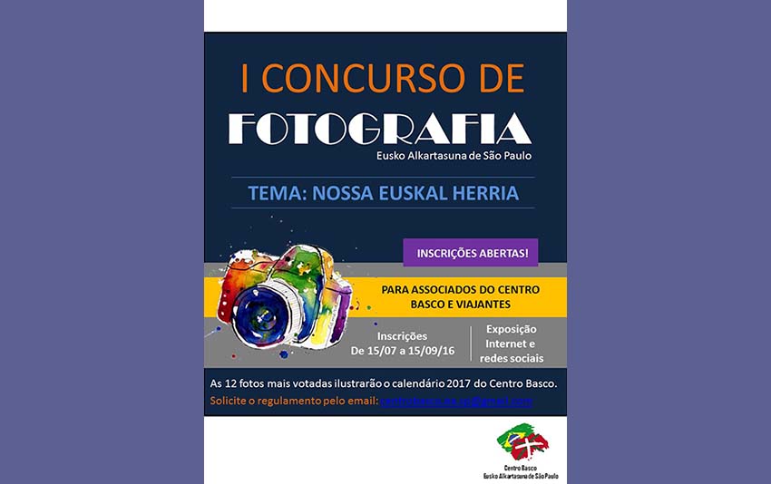 Poster for the first Photography Contest organized by Eusko Alkartasuna in Sao Paulo