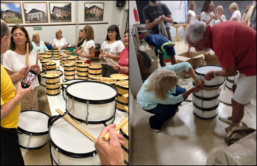 Barriles y redoblantes, la emoción de los y las integrantes de la compañía tandilense al recibir los instrumentos para su Tamborrada