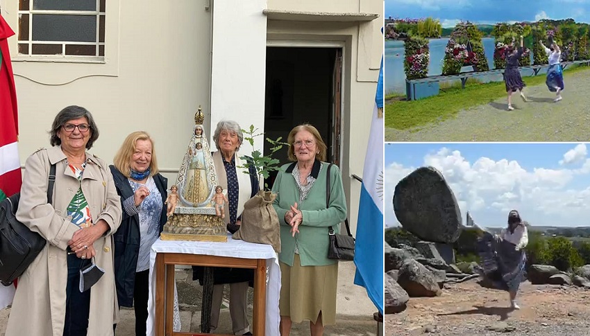 Cecilia Lejarreta, Maite Mutuberria de Gilabert, Maricarmen Dindart de Legarreta y Marta Etchegoyen de Echecoin del Gure Etxea (foto EE) 