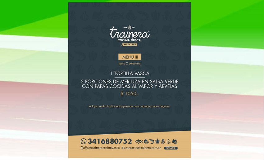 “Trainera at Home” is already in this main Argentine city, delivery of Basque dishes without breaking the quarantine