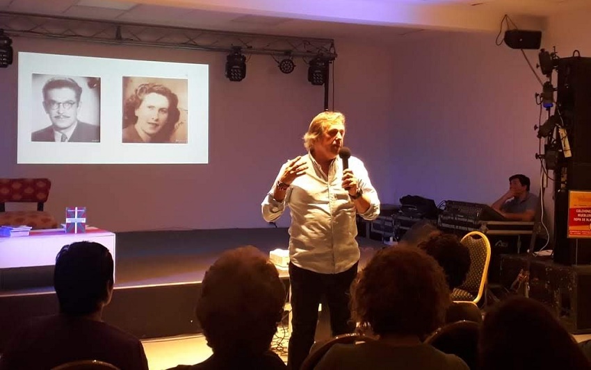 To present “Txalaparta, Basque Things,” Pedro Arana Urionabarrenechea talked about his parents, “since Basques were the inspiration for the book,” the author said