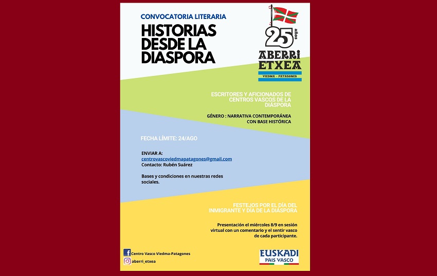 "Historias desde la Diáspora" (istorioak Diasporatik”) ekitaldiko afixa