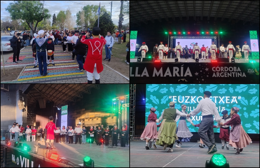Costanera etorbidean, danbor eta upelen atzetik. Agur ikusgarria, eta agertokia, abesbatza, danborrada eta dantza