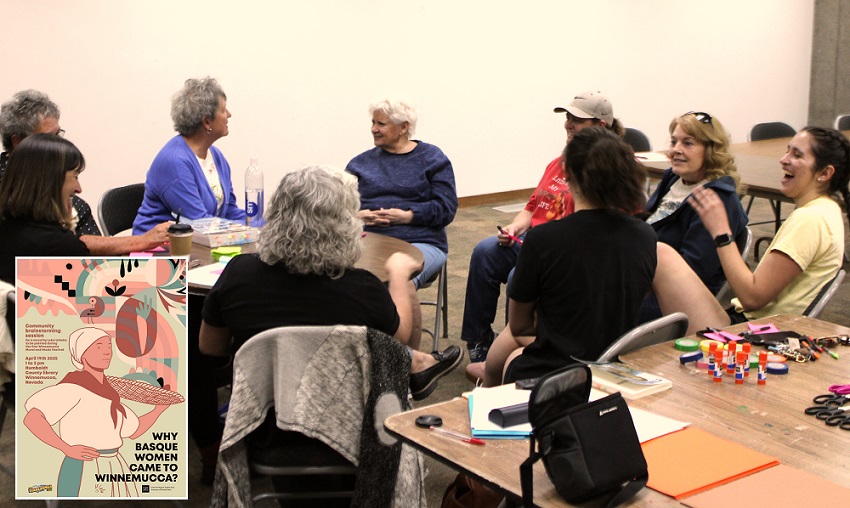 Encuentro organizado por Leire Urbeltz para reunir ideas de cara el mural, el 19 de de abril en la Biblioteca Humboldt County.