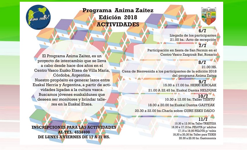 Actividades del 'Anima Zaitez!' 2018 (primera semana)