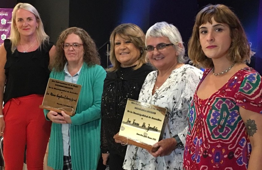 The city of Arrecifes honored Teresa de Zavaleta (second on the right) on International Women’s Day