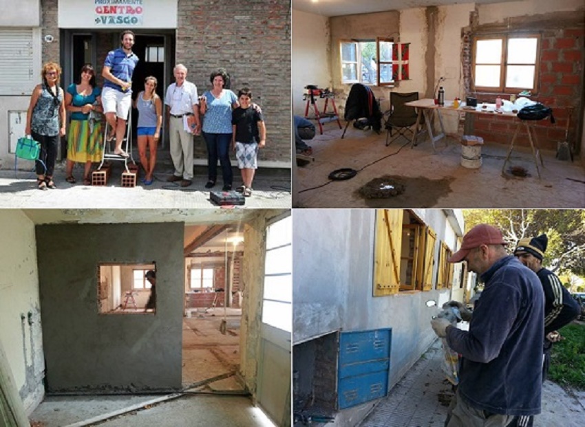 Photos of the work done at the Basque club in Viedma and Carmen de Patagones (photoEE)