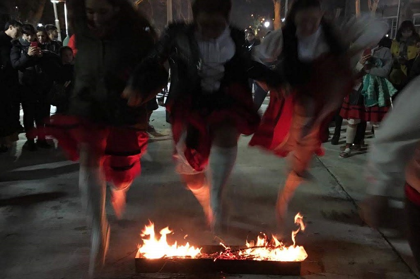 San Juan bonfire in Argentina, at Comodoro Rivadavia thanks to the Euskal Echea