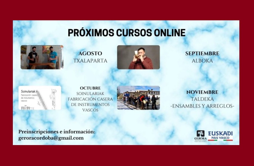 Algunos de los próximos cursos y talleres de música vasca que ofrece Gerora desde Córdoba, Argentina