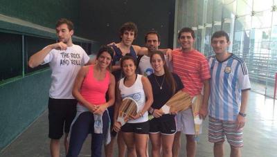 Members of the Argentina team training at the courts in Mexico (photowww.pelotavasca2014.mx)