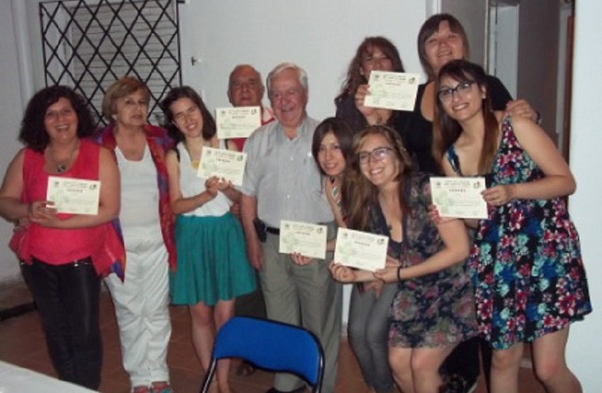 Cordoba Gure Txokoa Basque students show their euskara diplomas 