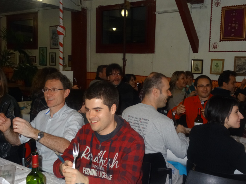 Having a great time during dinner in Paris