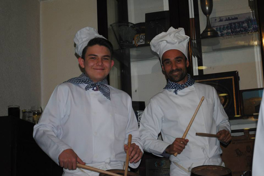 Fun and smiles among the drummers