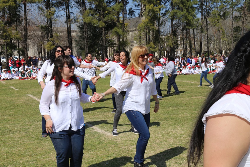 The oldest of the group also dances