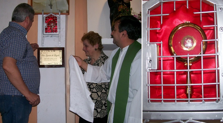 During the 10th anniversary celebration at the Eusko Etxea, a relic of the Saint from Loyola was enthroned in the Parish of San Ignacio 