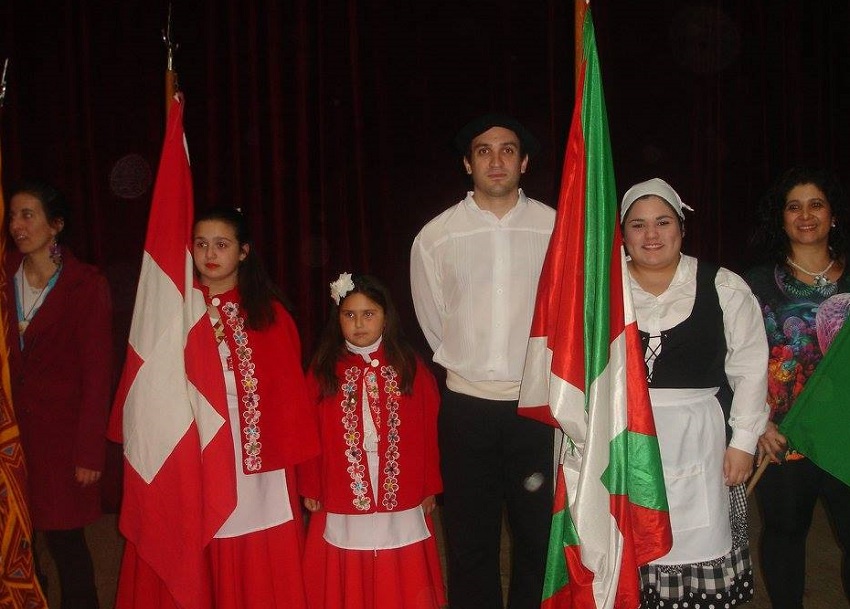 Basque flag bearers