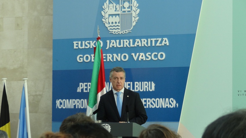 Lehendakari Iñigo Urkullu closing the 6th World Congress of Basque Communities Abroad (photoEuskalKultura.com)