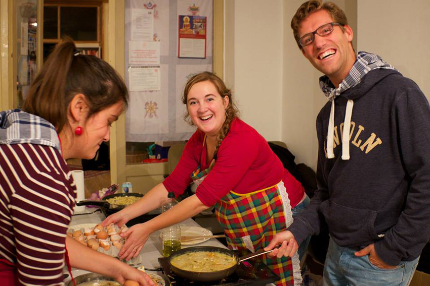 Preparando la cena