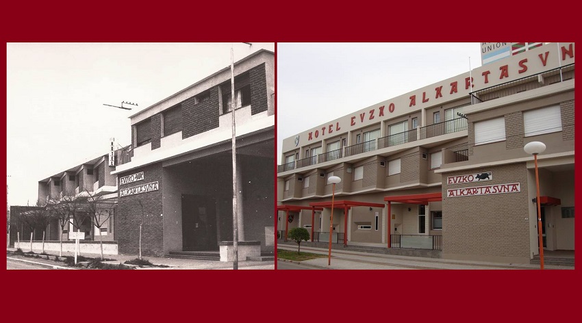 Hotel Euzko Alkartasuna, home of the Basque Club, before and now