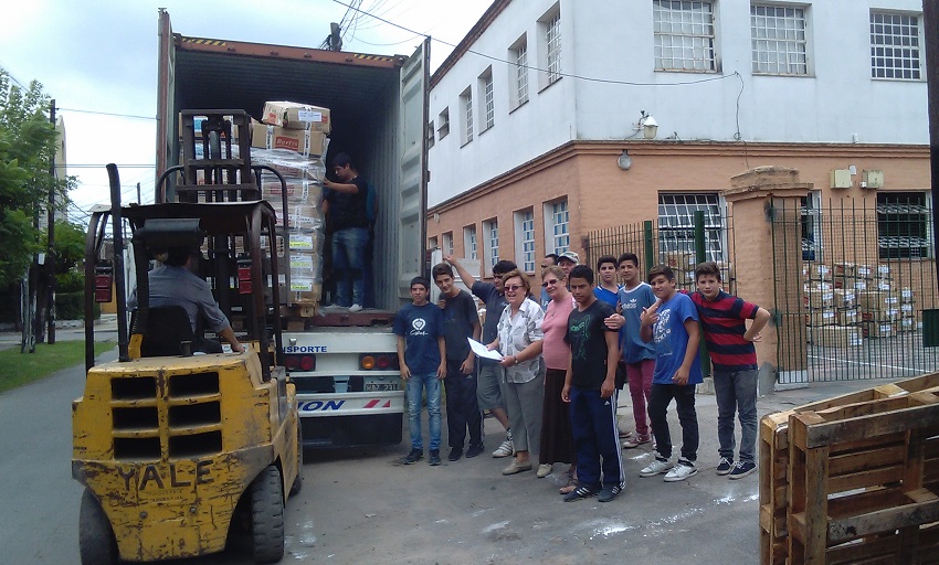 Maria Angeles Oñederra along with her group of workers