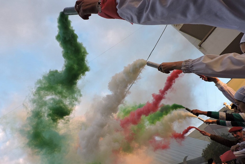 A colorful Txupinazo kicked-off the San Fermin festivities in Pergamino