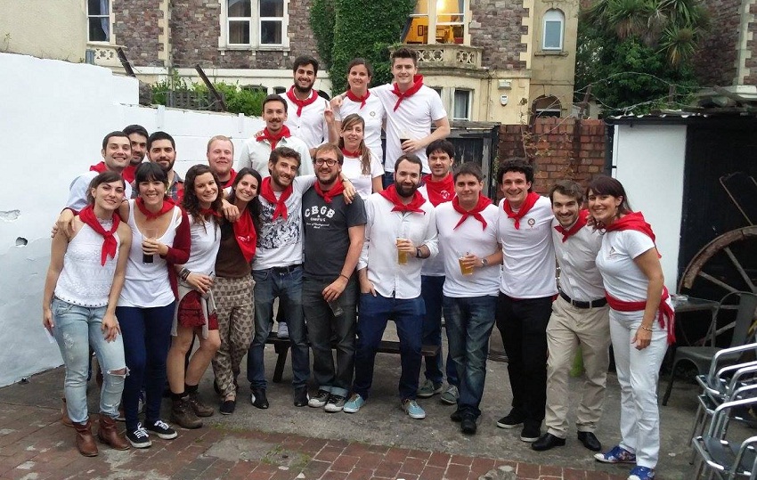 Members of the Bristol Euskal Etxea celebrating San Fermin (photoBristol Basque Cultural Society) 