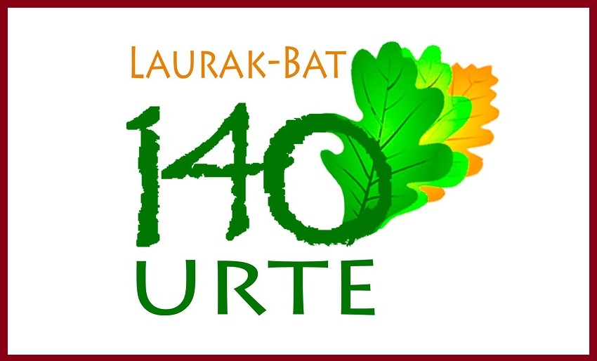 Laurak Bat Euskal Etxearen 140. urteurrenaren logoa