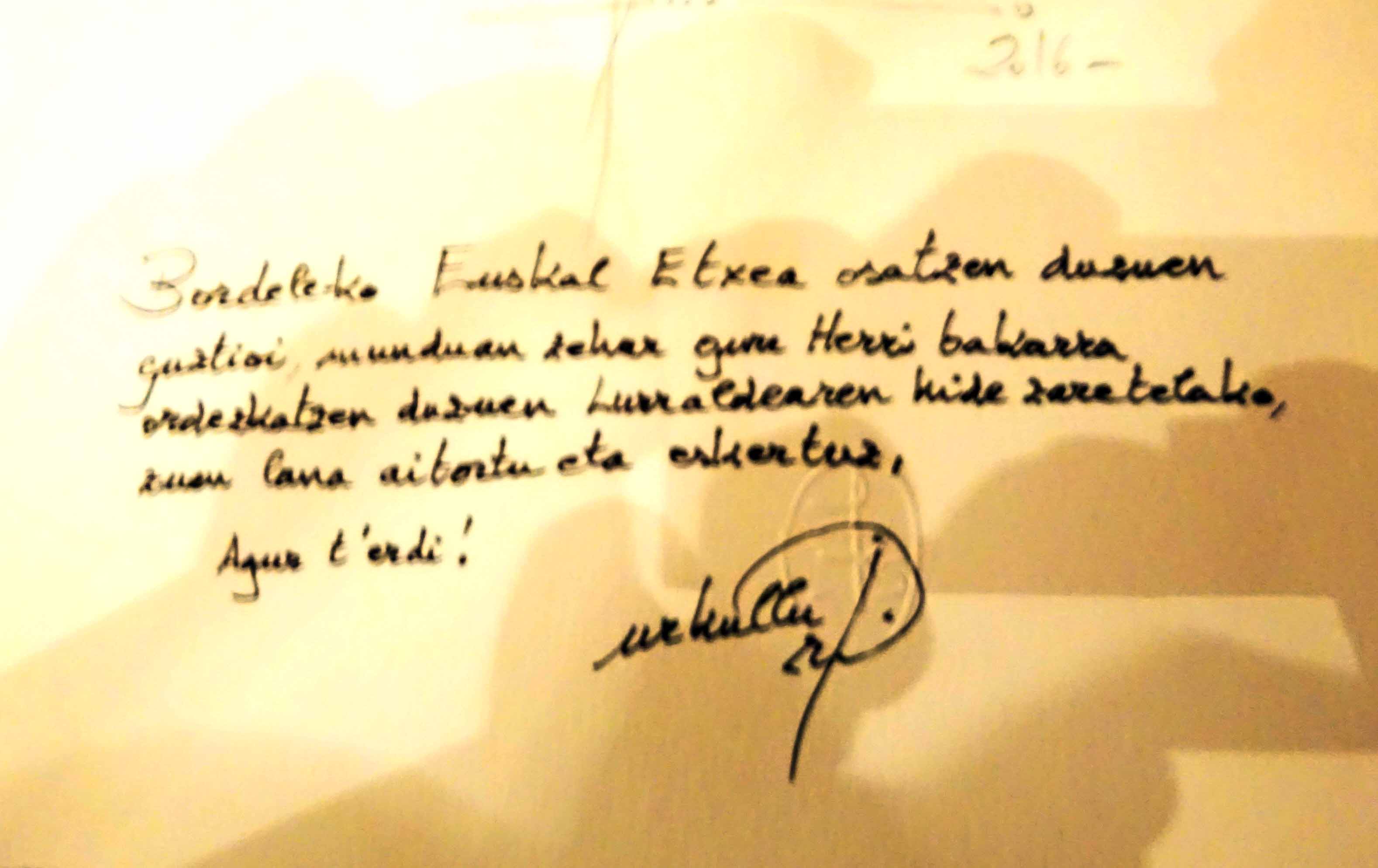 Lehendakari Urkullu's message