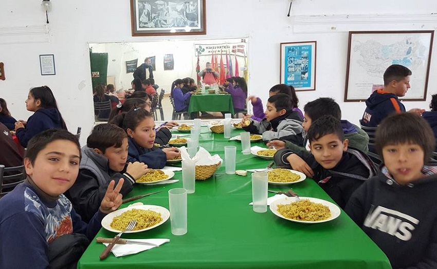 Students visiting the club last June as part of the Etxe Nasaia program