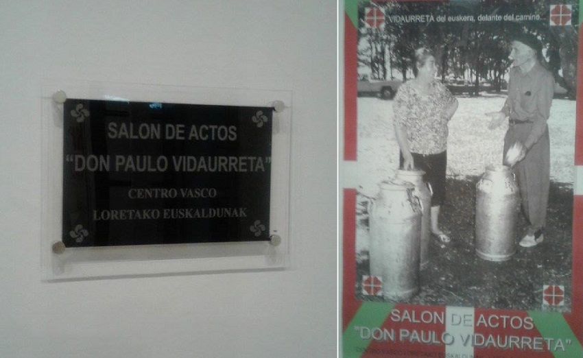 Salón de actos ‘Don Paulo Vidaurreta’ el Centro Loretako Euskaldunak