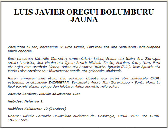 Luis Javier Oregi Bolunburu