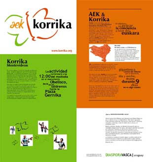 Folleto explicativo de la Korrika de Montevideo